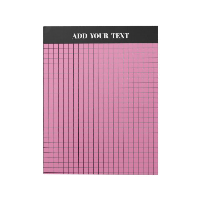 Personalisiert rosa Grosses Graph Paper Notizblock (Rotiert)