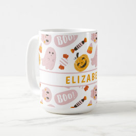 Personalisiert-rosa Halloween Kaffeetasse