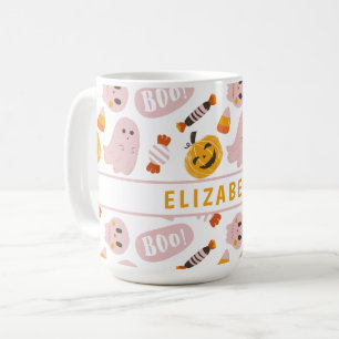 Personalisiert-rosa Halloween Kaffeetasse