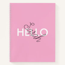 Personalisiert-rosa "Hello"-Notebook mit benutzerd