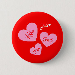 Personalisiert-rosa-Herz-Rote Mutter Button