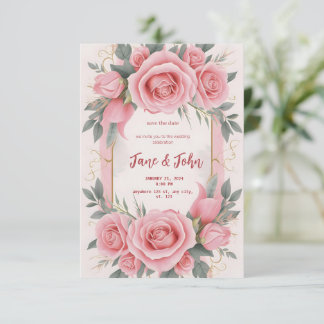 [Personalisiert] Rosa Hochzeitsempfehlung Einladung