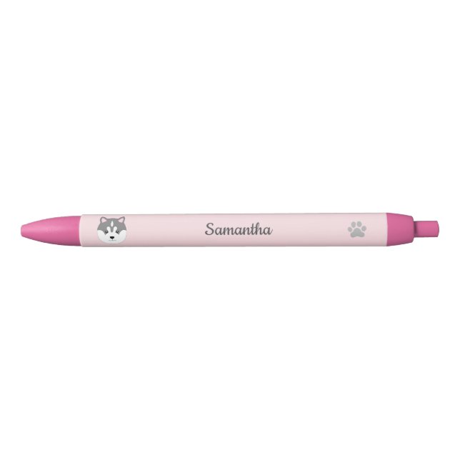 Personalisiert rosa Hundestift Kugelschreiber (Vorderseite)