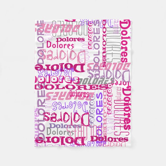 Personalisiert-Rosa-Individuelle Name-Collage-Girl Fleecedecke (Vorderseite)