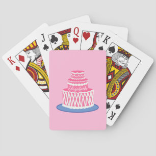 Personalisiert rosa Kuchen Spielkarten