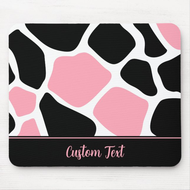 Personalisiert rosa Kuh Tierdruck Mousepad (Vorne)