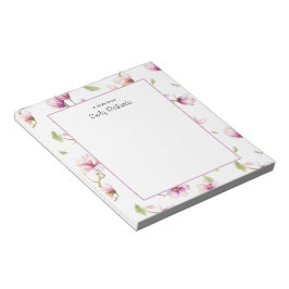 Personalisiert rosa Magnolienblüte Notepad Notizblock