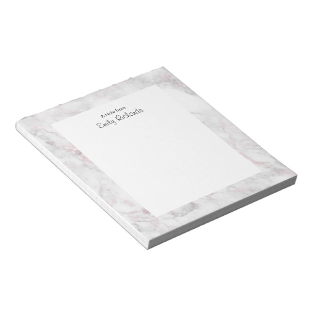 Personalisiert rosa Marmor Notepad Notizblock (angewinkelt)