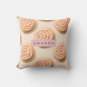 Personalisiert rosa Mattiertes Cookiemuster Kissen