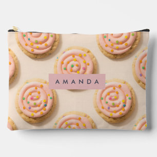 Personalisiert rosa Mattiertes Cookiemuster Zubehörtasche