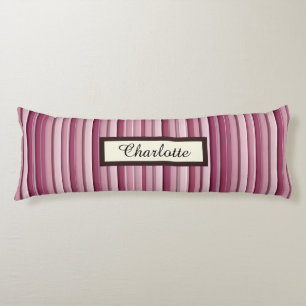 Personalisiert rosa Mauve Streifen Kissen