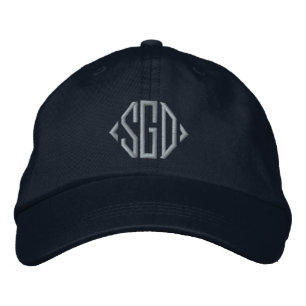 Personalisiert rosa mit Monogramm Blau Bestickte Baseballkappe