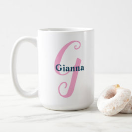 Personalisiert-rosa-Monogramm-Letter-G-Individuell Kaffeetasse