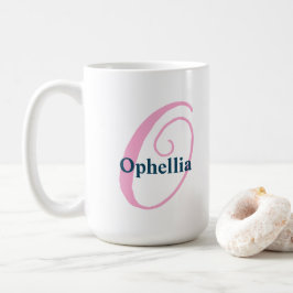 Personalisiert-rosa-Monogramm-Letter-O-Individuell Kaffeetasse
