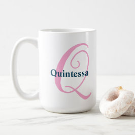 Personalisiert-rosa-Monogramm-Letter-Q-Individuell Kaffeetasse