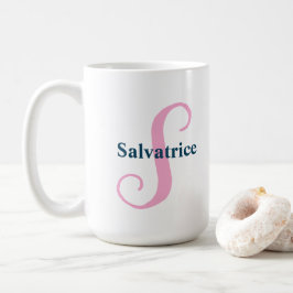Personalisiert-rosa-Monogramm-Letter-S-Individuell Kaffeetasse