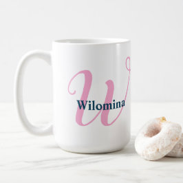 Personalisiert-rosa-Monogramm-Letter-W-Individuell Kaffeetasse