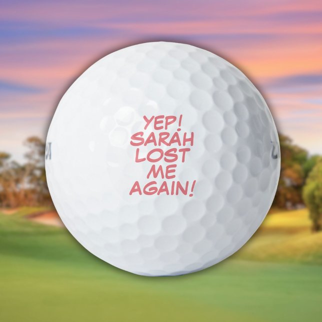Personalisiert rosa Name Funny Love Message Golfball (Personalized Pink Name Funny Lost Message Golf Balls)