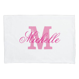 Personalisiert-rosa-Name-Monogramm-Pillowcase Kissenbezug