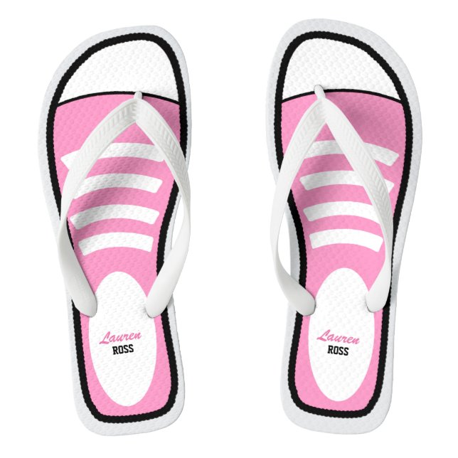 Personalisiert-rosa-Neaker Flip Flops (Fußbett)