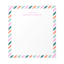 Personalisiert rosa Niedlich Stripter Notepad