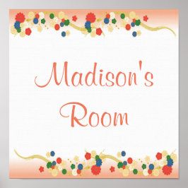 Personalisiert rosa Pfirsiche Poster