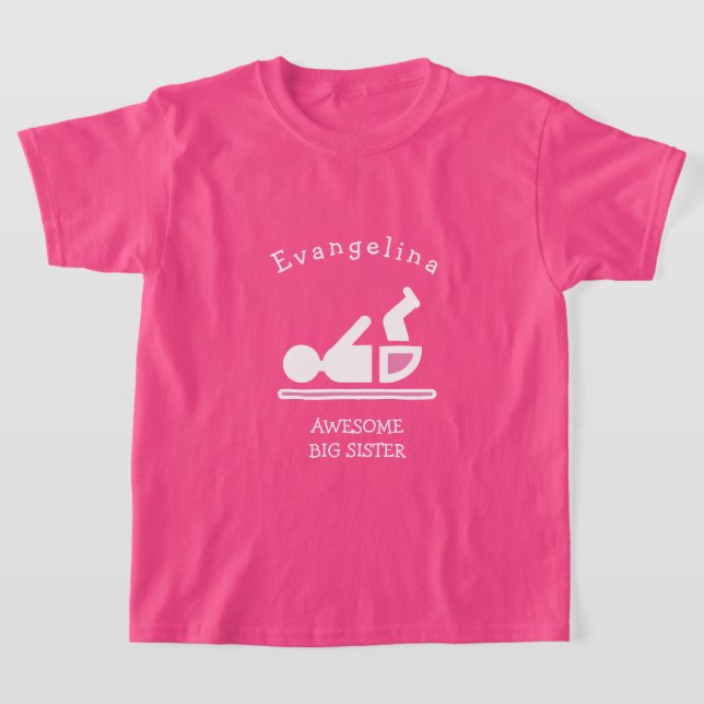 Personalisiert rosa PHANTASTISCHE BIG SISTER T-Shirt (Ablage )