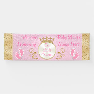 Personalisiert rosa Princess Baby Showbanner Banner