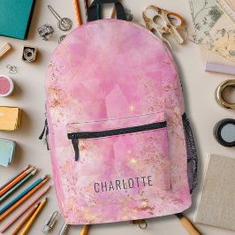 Personalisiert-Rosa-Quarz Bedruckter Rucksack