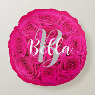 Personalisiert rosa rundes kissen