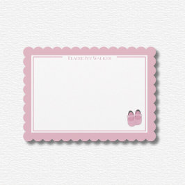 Personalisiert rosa Scallope Stationery Einladung