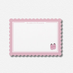 Personalisiert rosa Scallope Stationery Einladung
