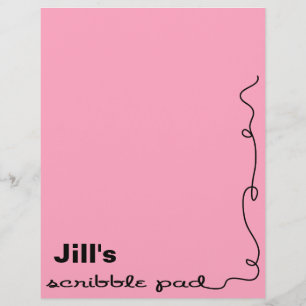 Personalisiert-rosa-Scribble Pad