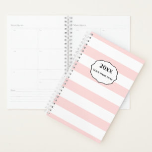 Personalisiert rosa Streifen-Planer-Notebook Planer