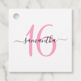 Personalisiert rosa Süße 16 Geschenkanhänger