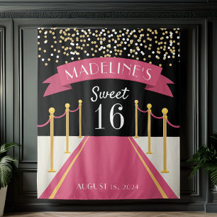 Personalisiert rosa Teppichthema Sweet 16 Hintergr Wandteppich