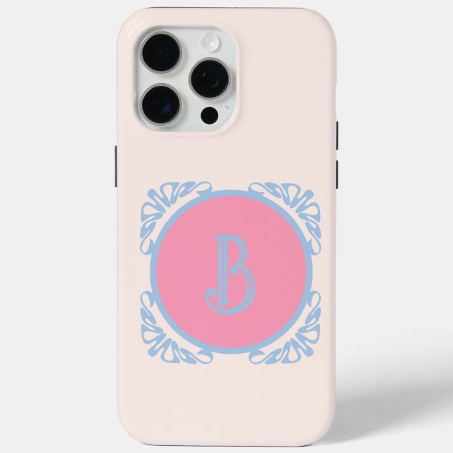 Personalisiert rosa und blau Case-Mate iPhone hülle (Rückseite)