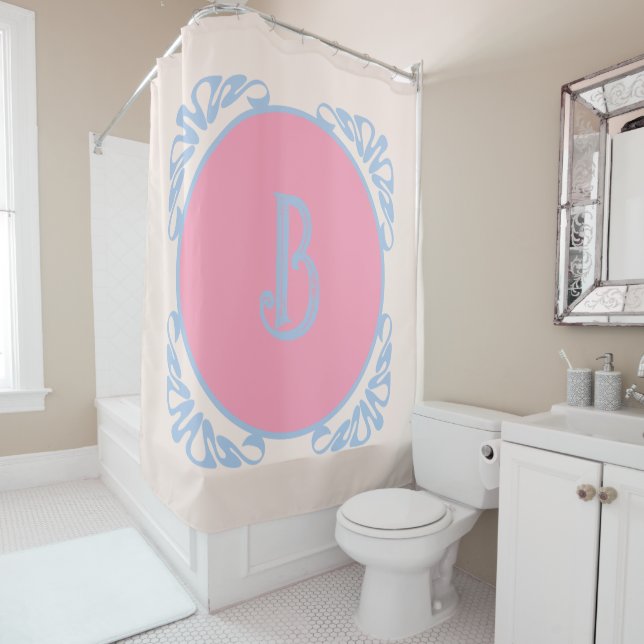 Personalisiert rosa und blau duschvorhang (Beispiel)