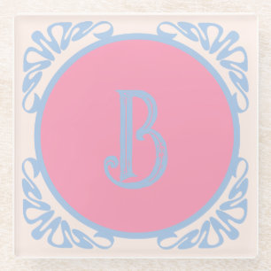 Personalisiert rosa und blau glasuntersetzer