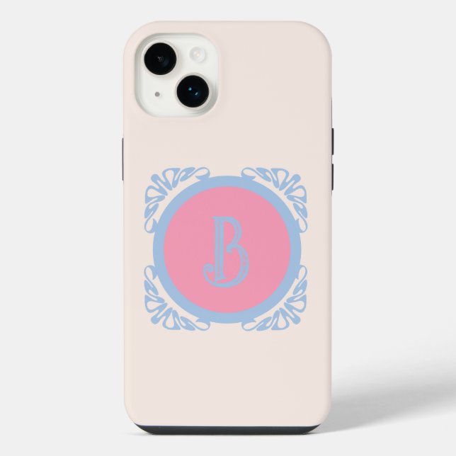 Personalisiert rosa und blau iPhone hülle (Rückseite)