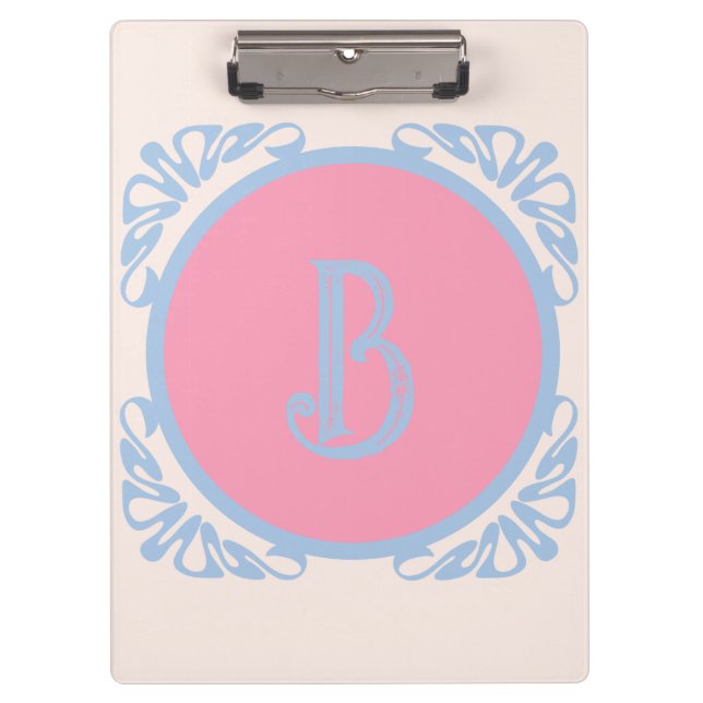 Personalisiert rosa und blau klemmbrett (Vorderseite)