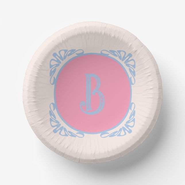 Personalisiert rosa und blau pappteller (Vorderseite)