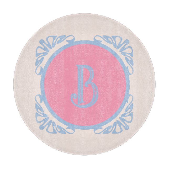 Personalisiert rosa und blau schneidebrett (Vorderseite)