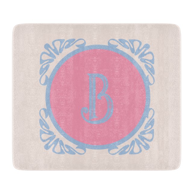 Personalisiert rosa und blau schneidebrett (Vorderseite)