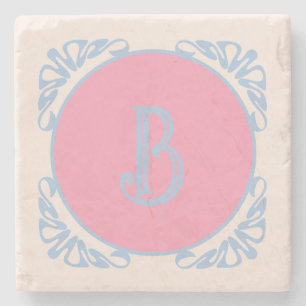 Personalisiert rosa und blau steinuntersetzer