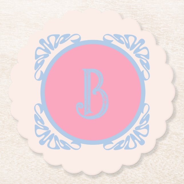 Personalisiert rosa und blau untersetzer (Vorderseite)