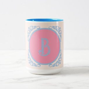 Personalisiert rosa und blau zweifarbige tasse