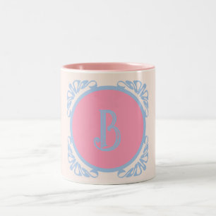 Personalisiert rosa und blau zweifarbige tasse