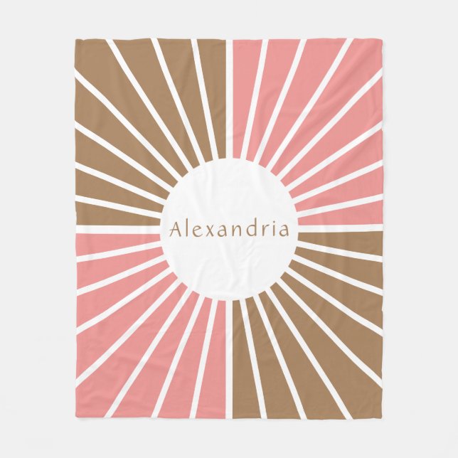Personalisiert, rosa und braun fleecedecke (Vorderseite)
