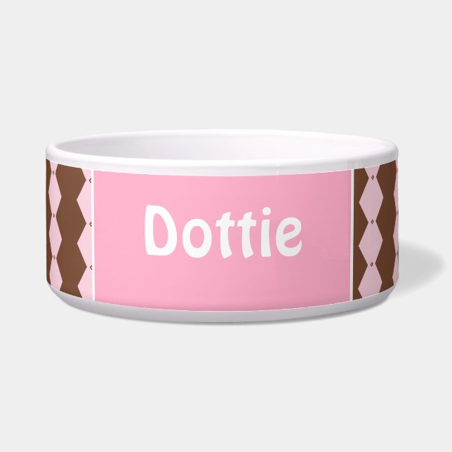 Personalisiert, rosa und braun napf (Vorderseite)